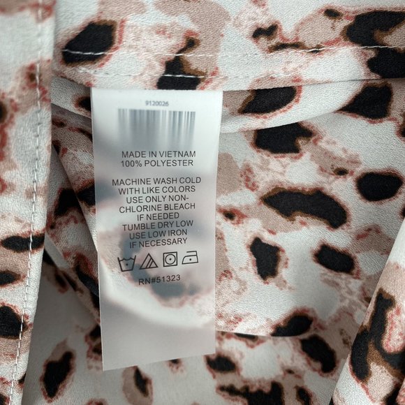 Vince Camuto Top XXS Women Sleeveless V-Neck Inverted-Pleat Leopard Print Blouse - Picture 8 of 8